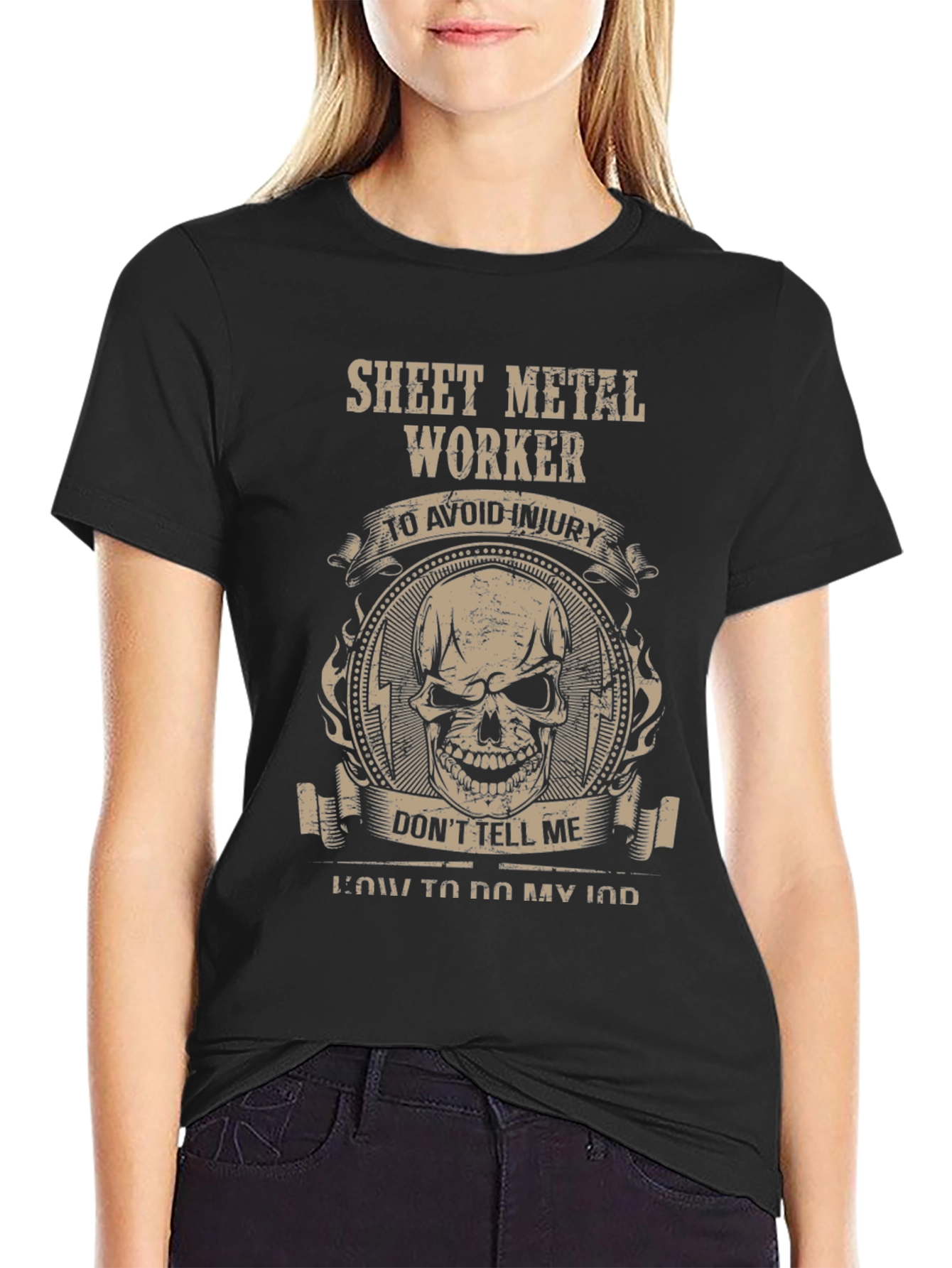 Sheet Metal Worker Skull Graphic Tee