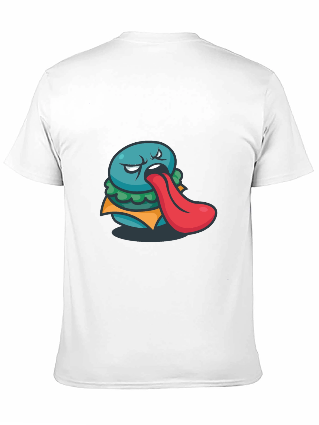Funny Burger Tongue Graphic Black T-Shirt