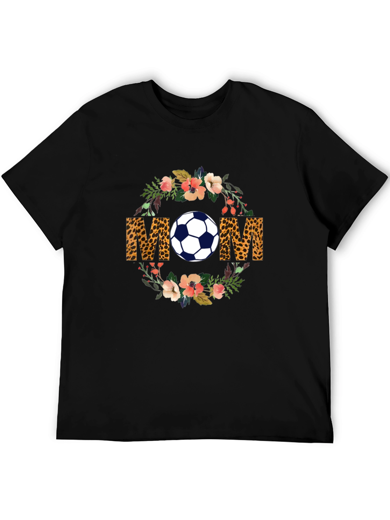 Soccer Mom Floral Leopard Print Graphic Tee