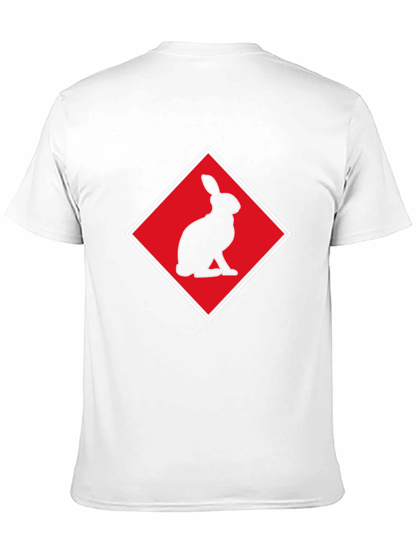 Rabbit Silhouette Tee - Red Diamond Design
