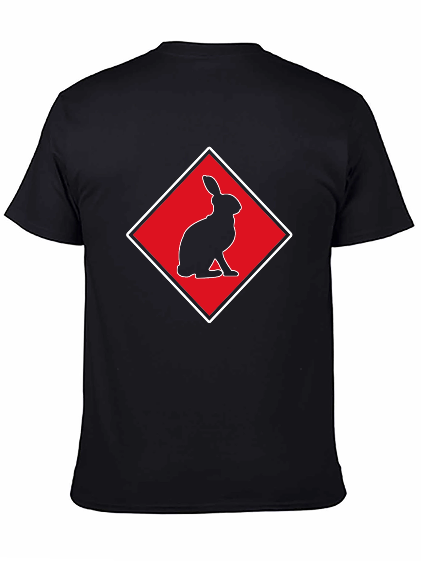 Rabbit Silhouette Tee - Red Diamond Design