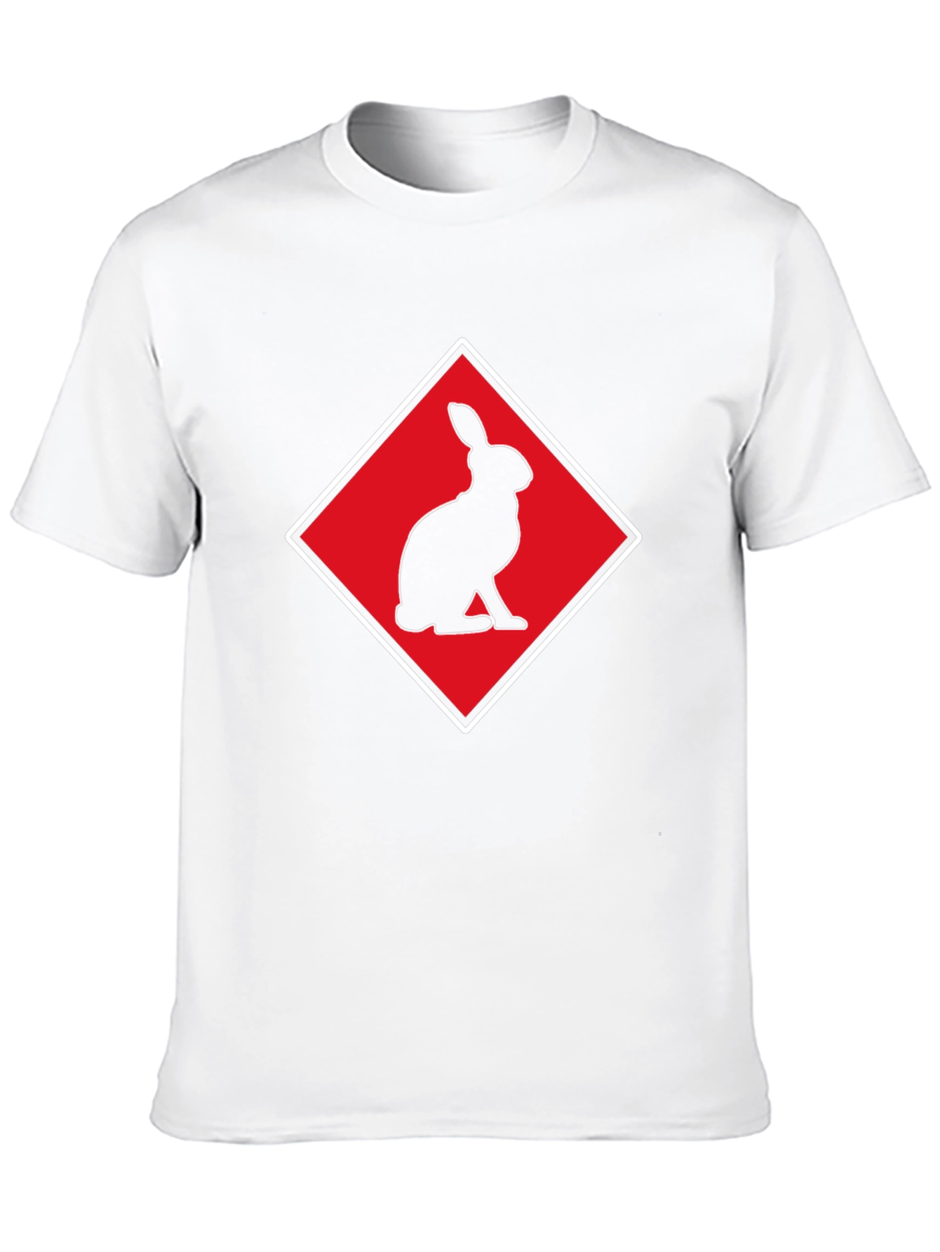 Rabbit Silhouette Tee - Red Diamond Design