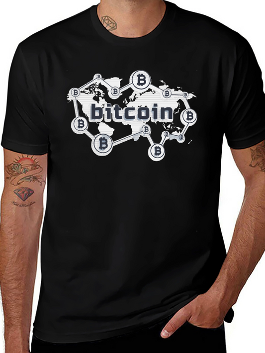 Bitcoin Global Network Black T-Shirt