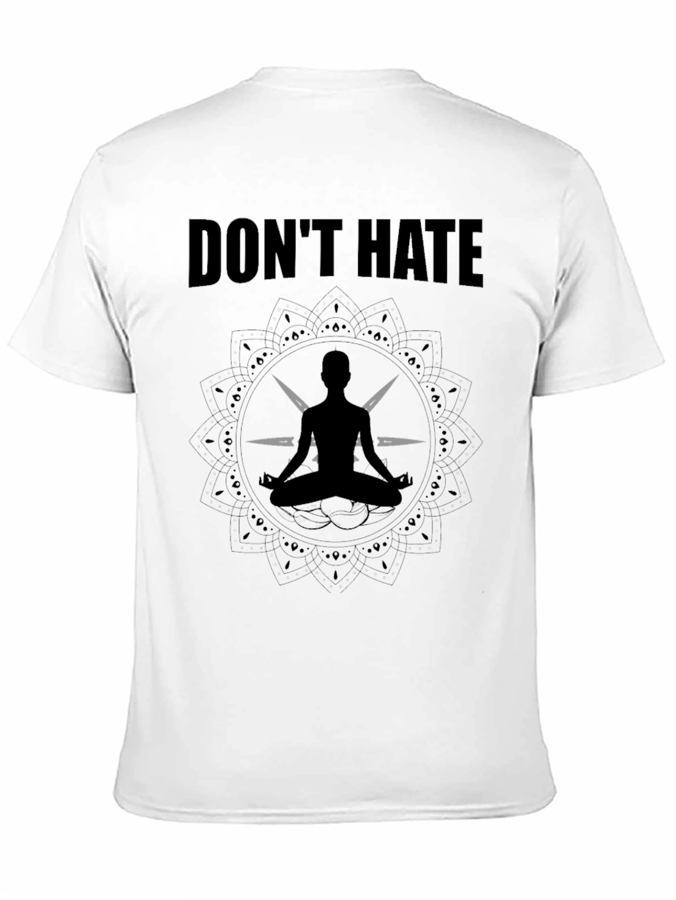 Dont Hate Meditate Yoga Mandala T-Shirt