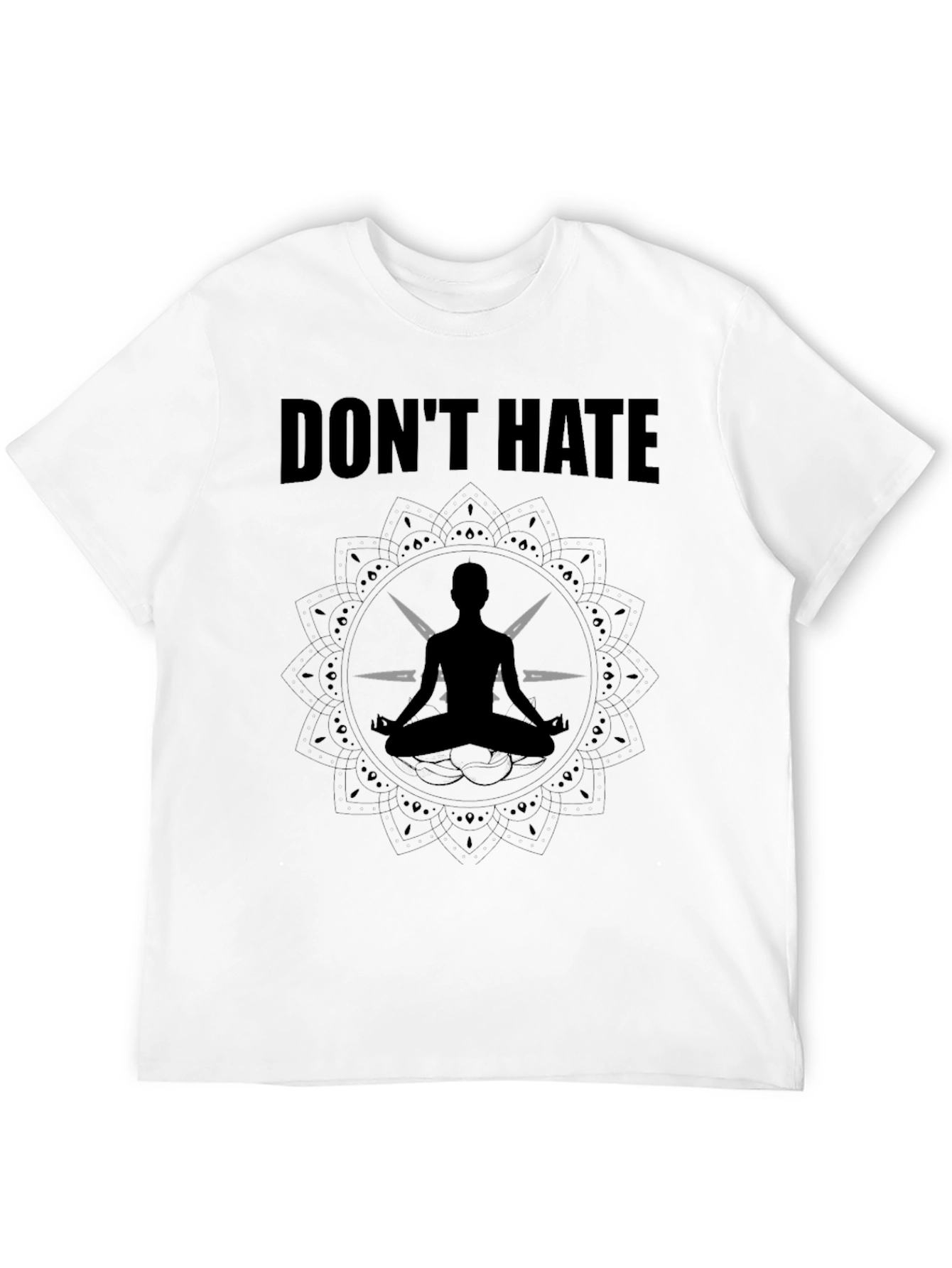 Dont Hate Meditate Yoga Mandala T-Shirt