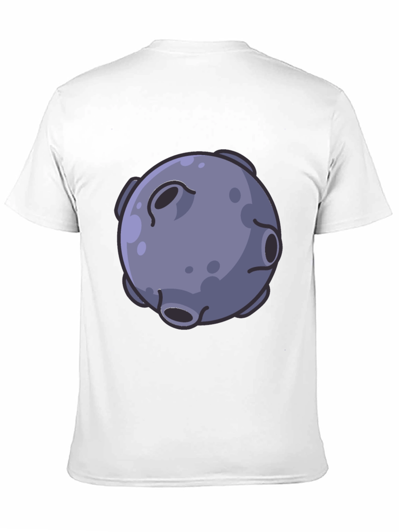 Cartoon Moon Graphic Black T-Shirt