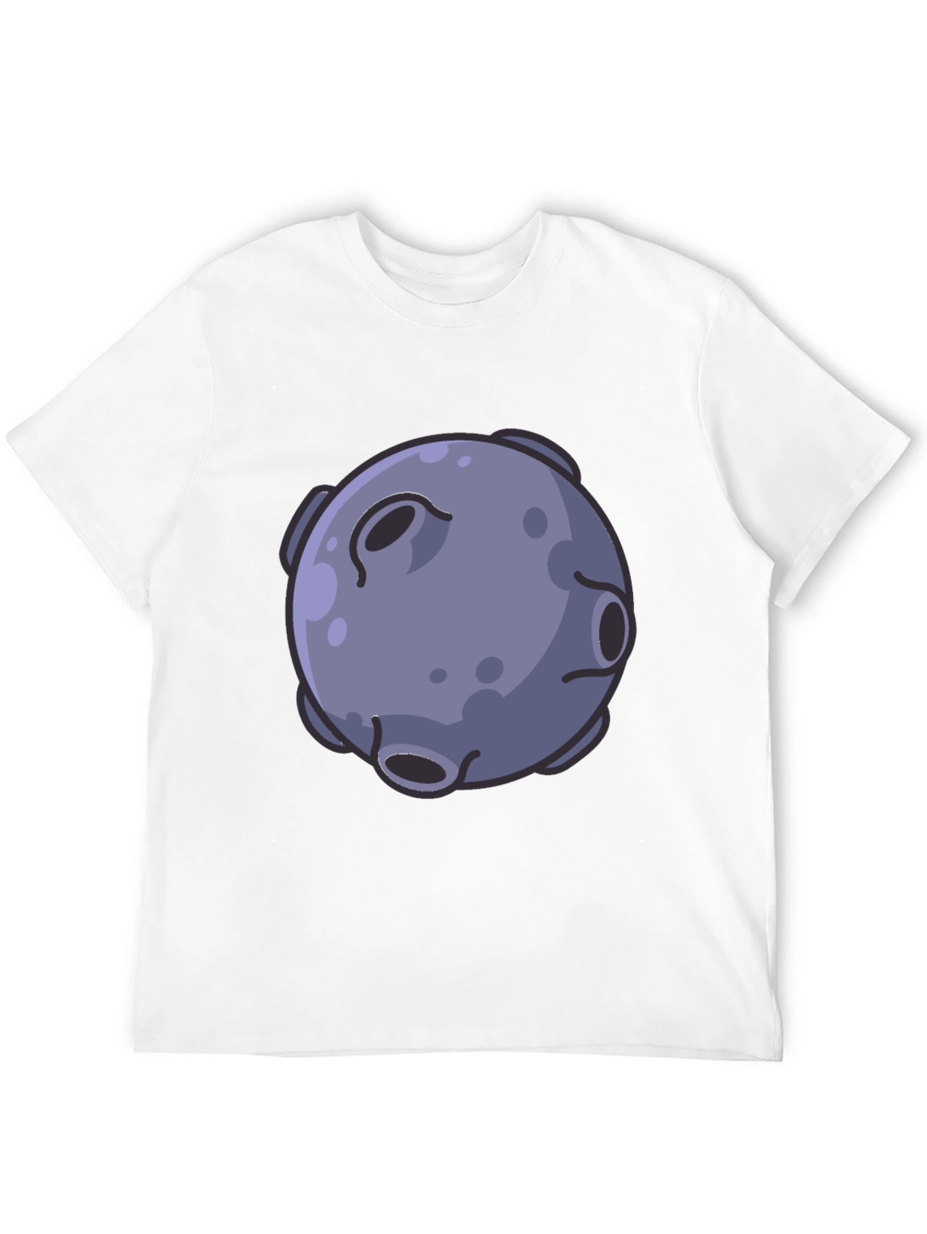 Cartoon Moon Graphic Black T-Shirt