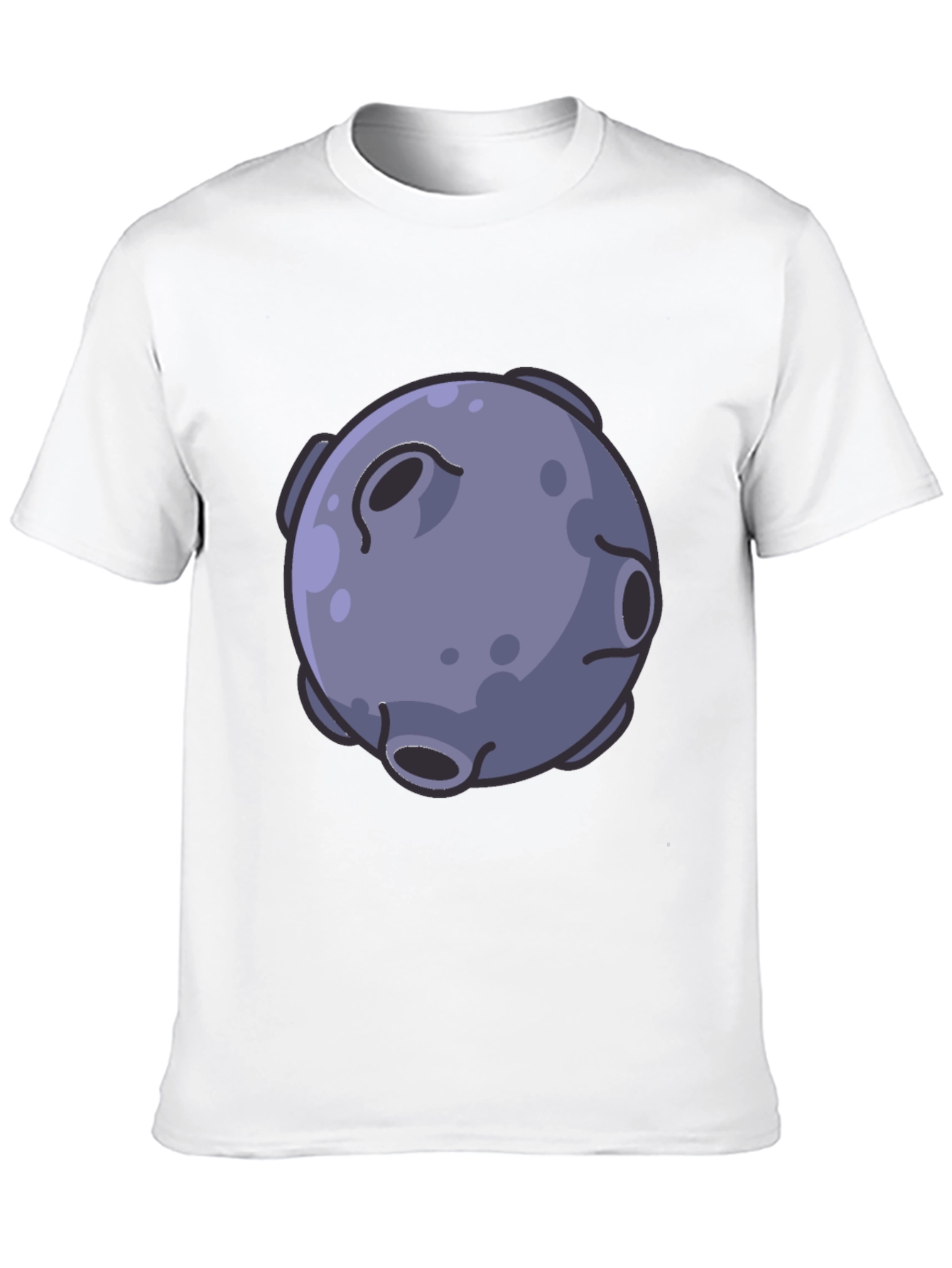 Cartoon Moon Graphic Black T-Shirt