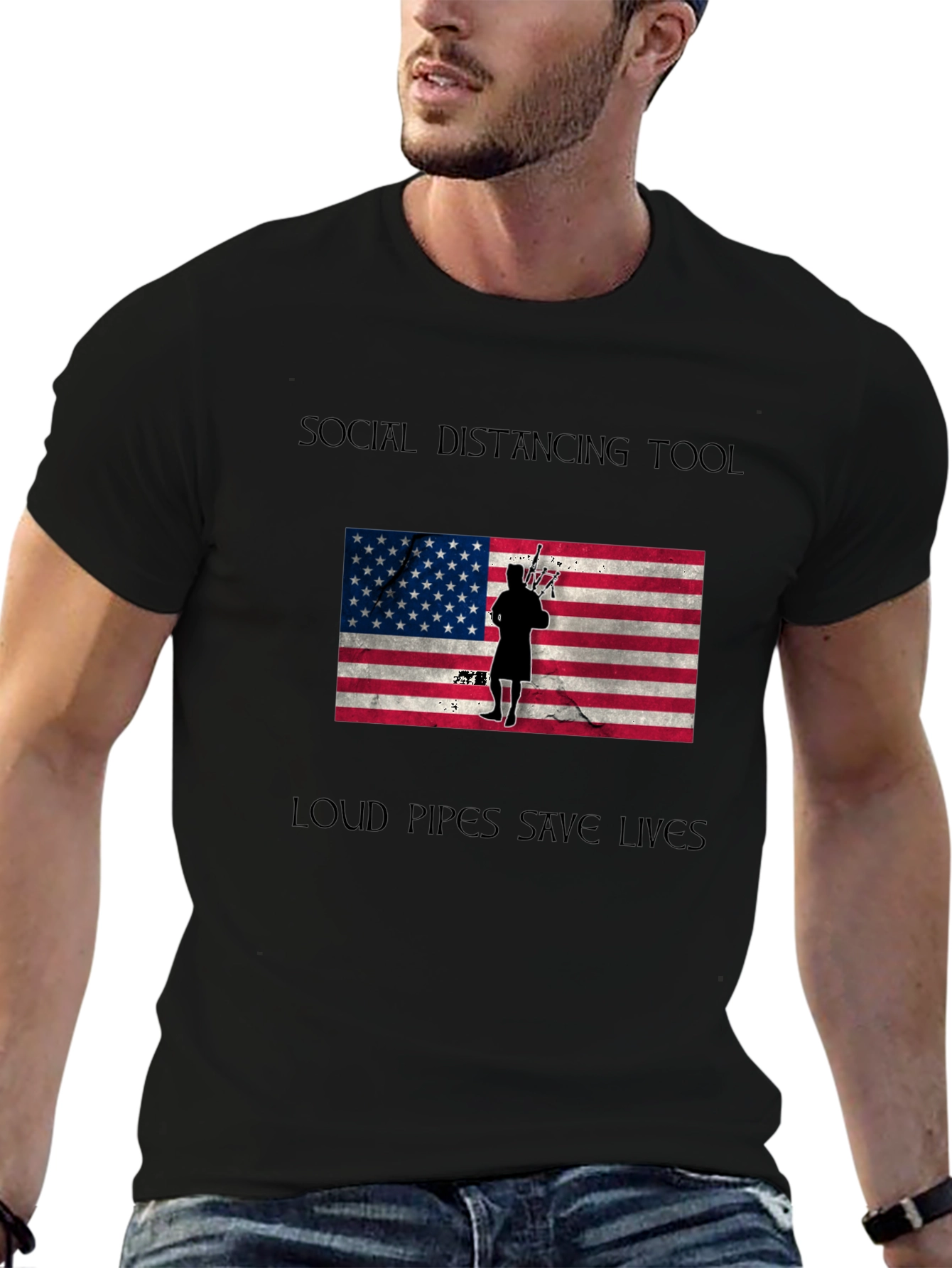 Social Distancing Bagpipe T-Shirt