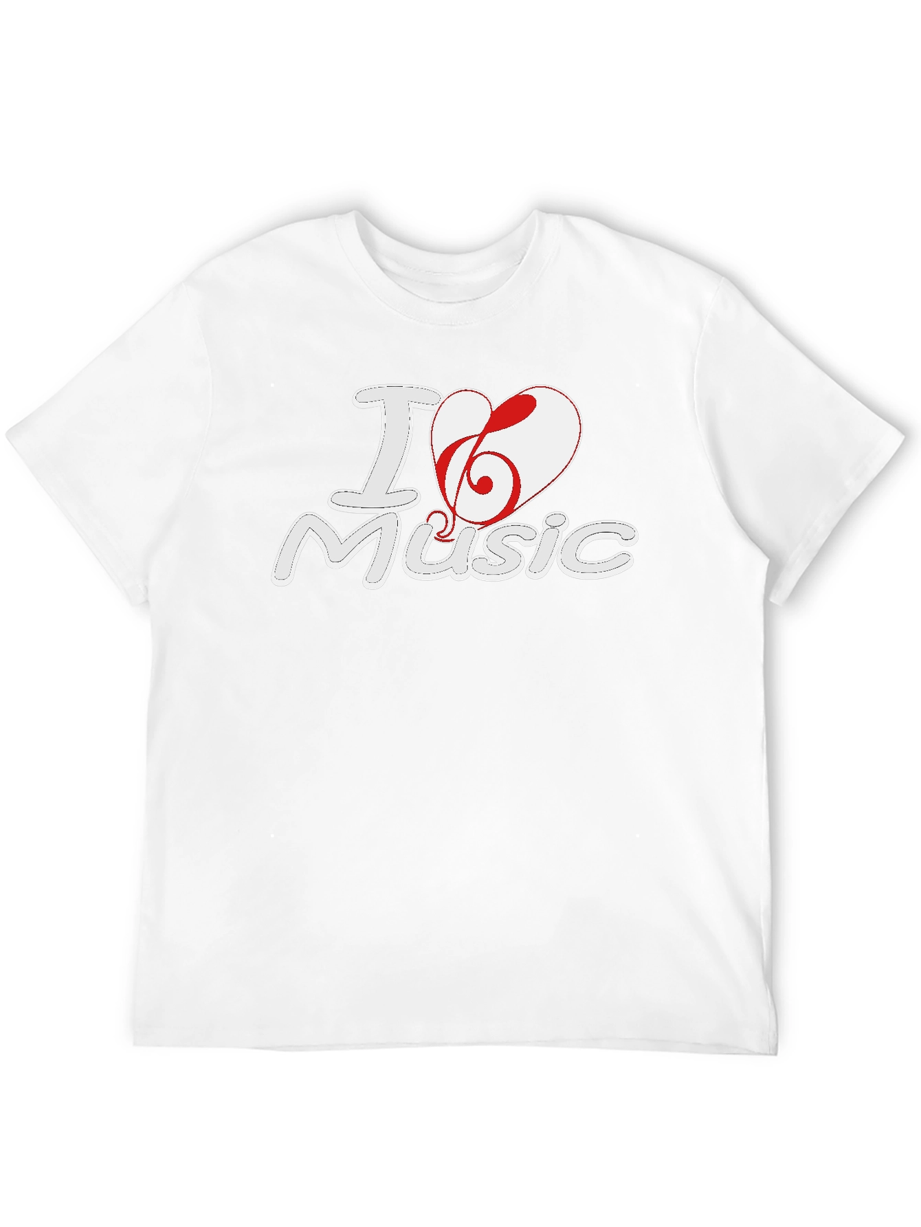 I Love Music Graphic Print Black T-Shirt