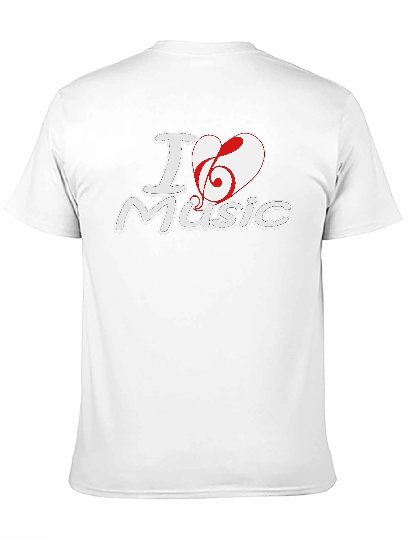 I Love Music Graphic Print Black T-Shirt