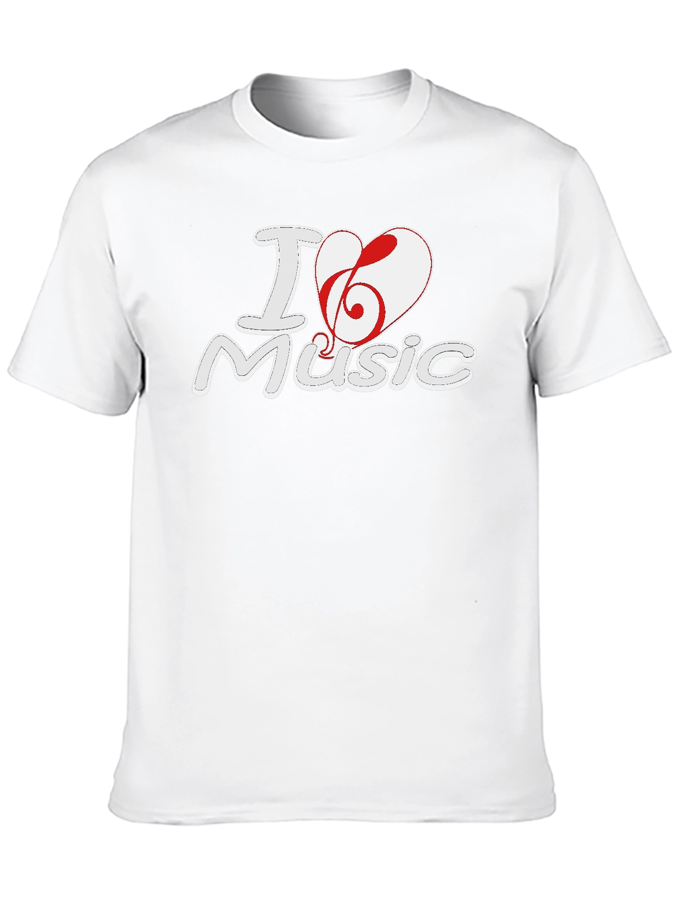 I Love Music Graphic Print Black T-Shirt