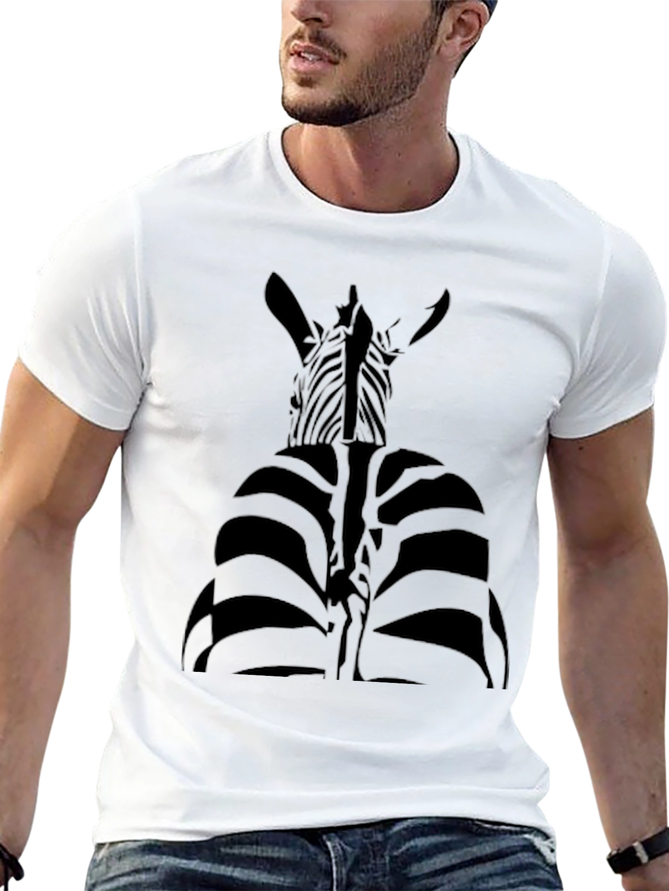 Striking Zebra Graphic Tee - Unique Black Shirt