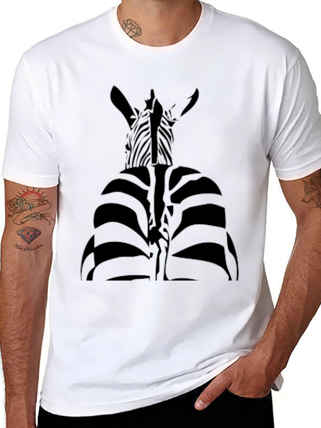Striking Zebra Graphic Tee - Unique Black Shirt