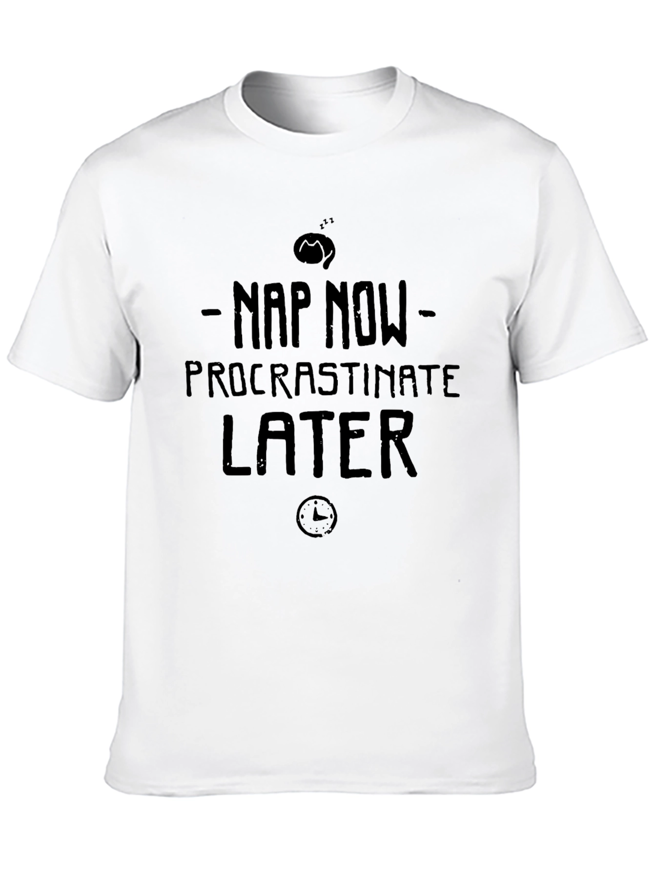 Nap Now Procrastinate Later Black Graphic Tee