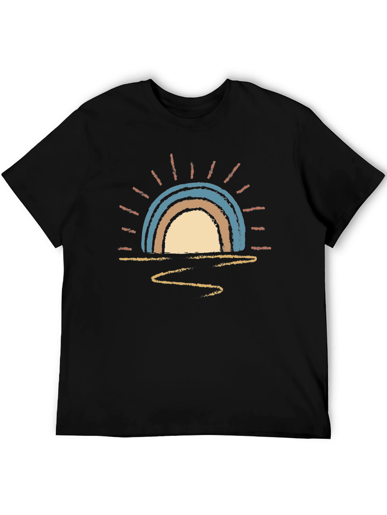 Sunset Rainbow Graphic Tee - Soft Cotton Blend