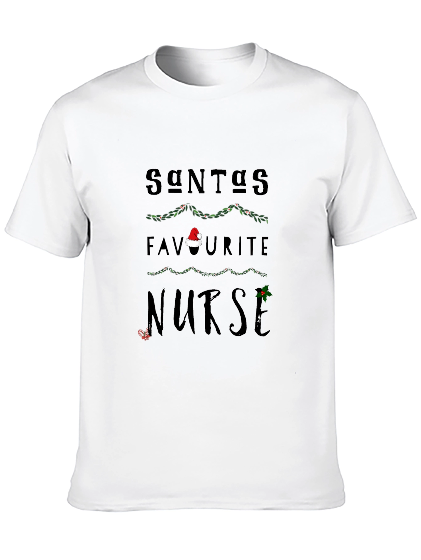Santas Favorite Nurse Christmas Holiday T-Shirt