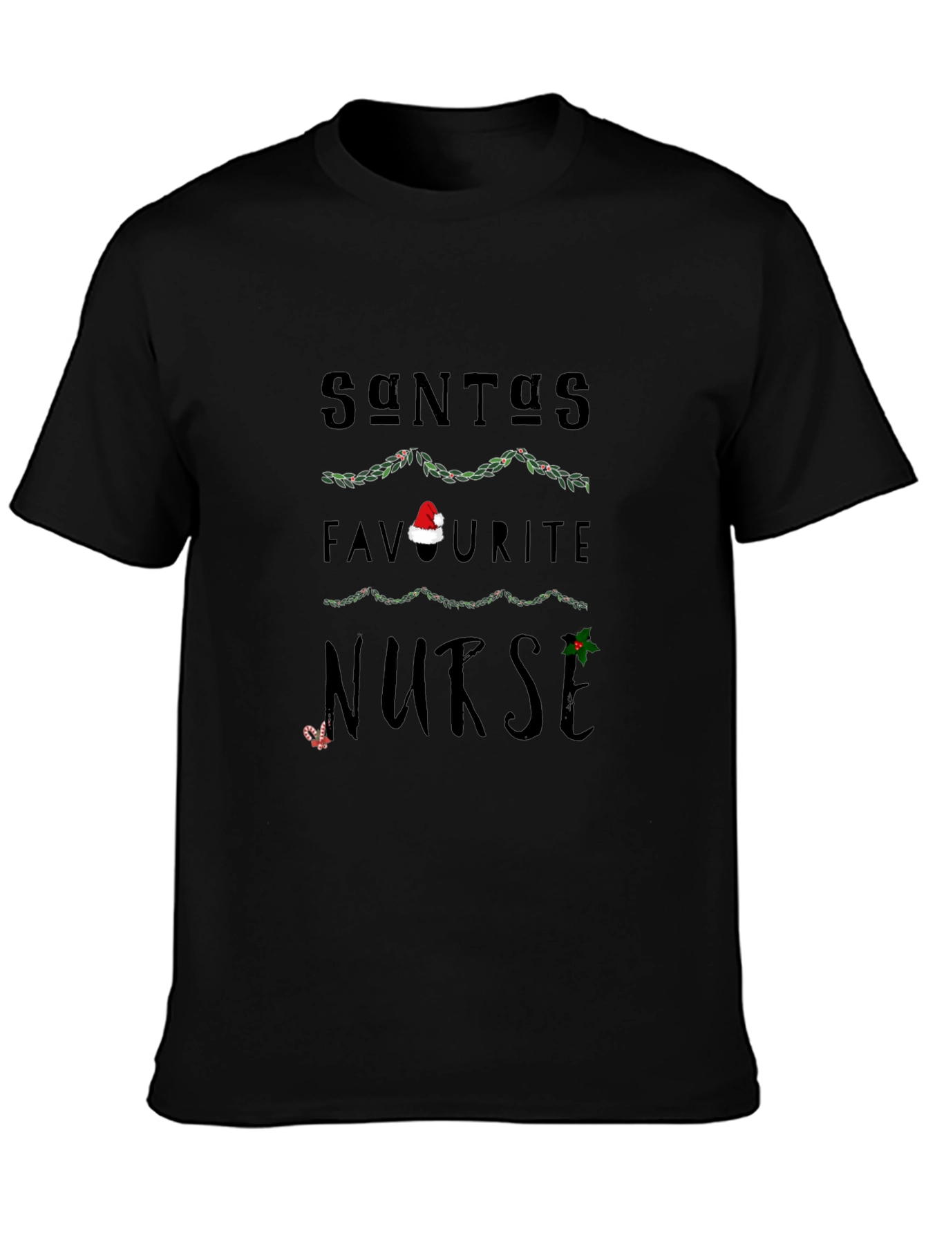 Santas Favorite Nurse Christmas Holiday T-Shirt