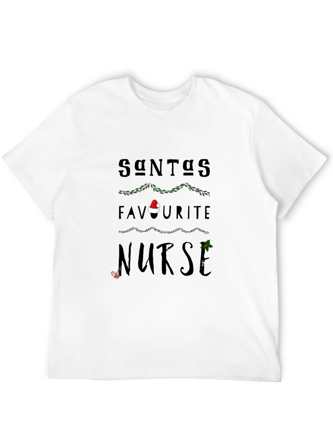 Santas Favorite Nurse Christmas Holiday T-Shirt