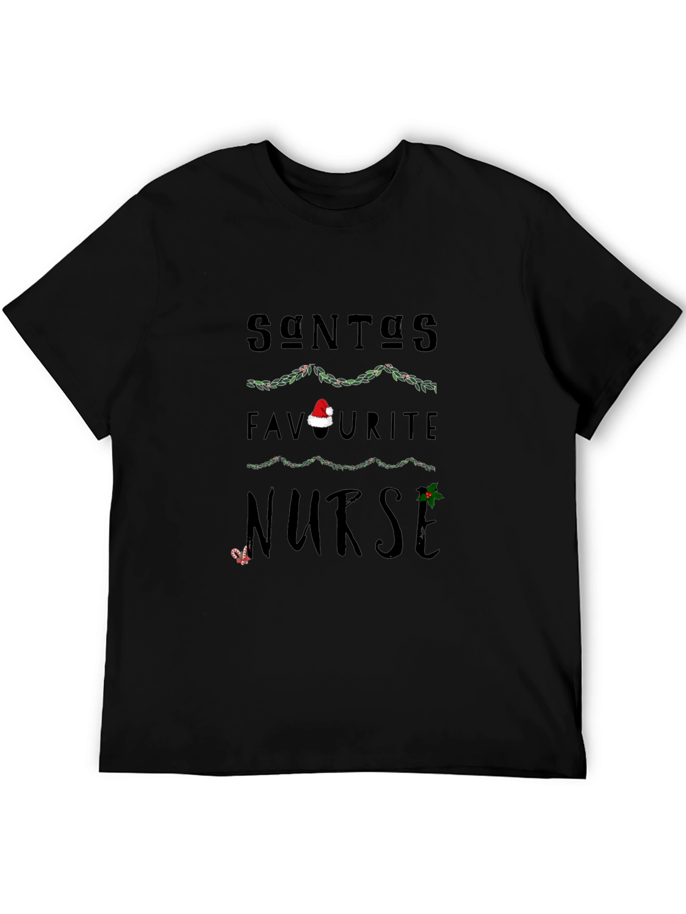 Santas Favorite Nurse Christmas Holiday T-Shirt