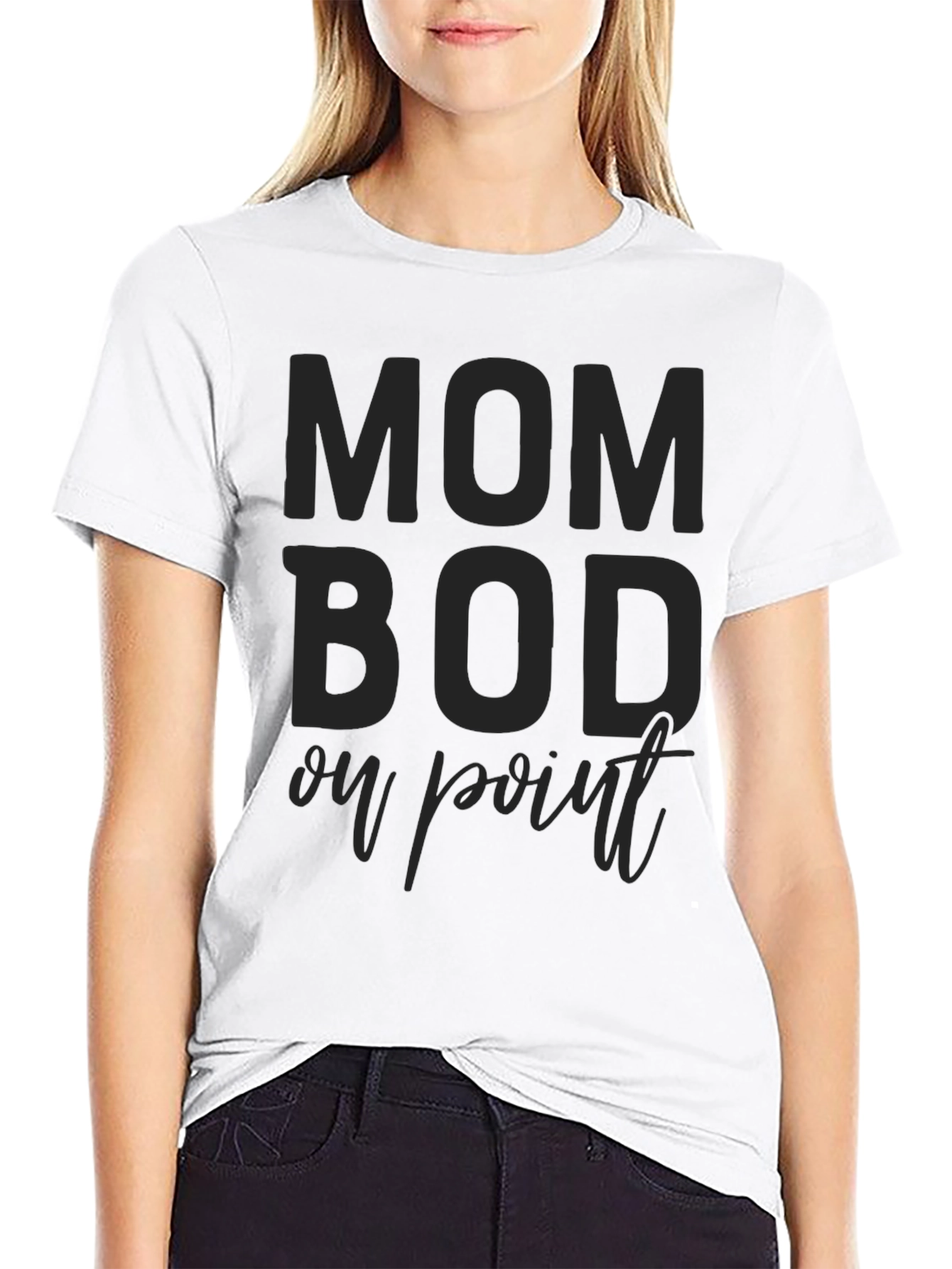 Mom Bod On Point Black T-Shirt