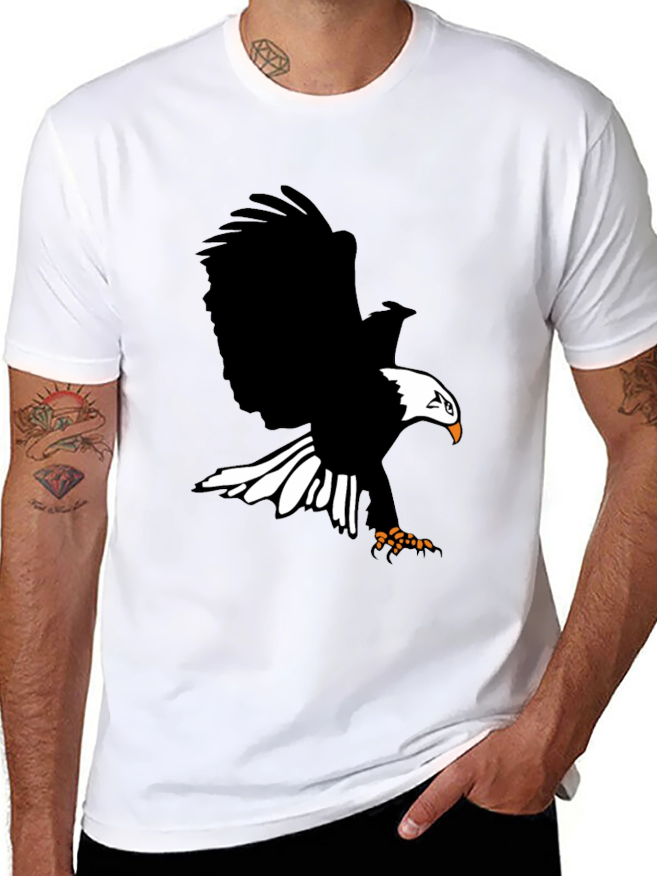 Eagle Graphic Print T-Shirt - Bold Black Tee