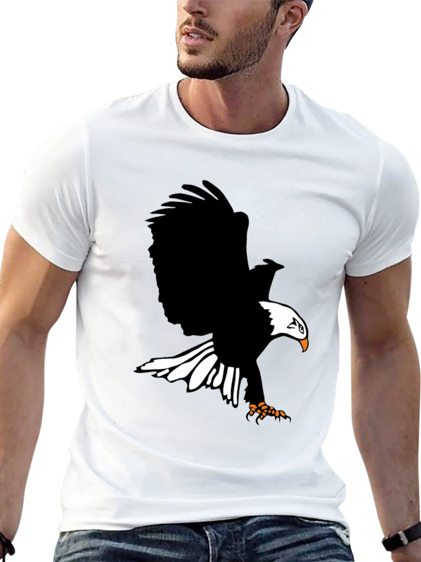 Eagle Graphic Print T-Shirt - Bold Black Tee