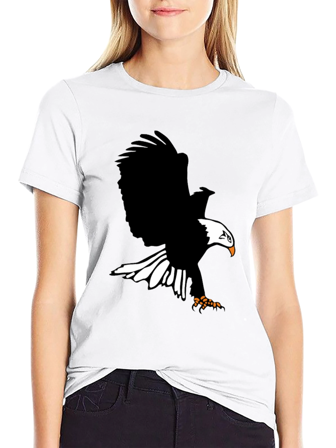 Eagle Graphic Print T-Shirt - Bold Black Tee
