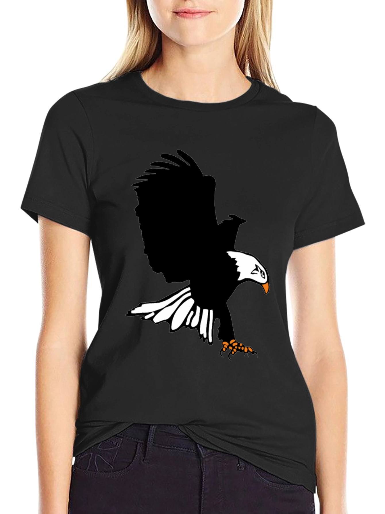 Eagle Graphic Print T-Shirt - Bold Black Tee