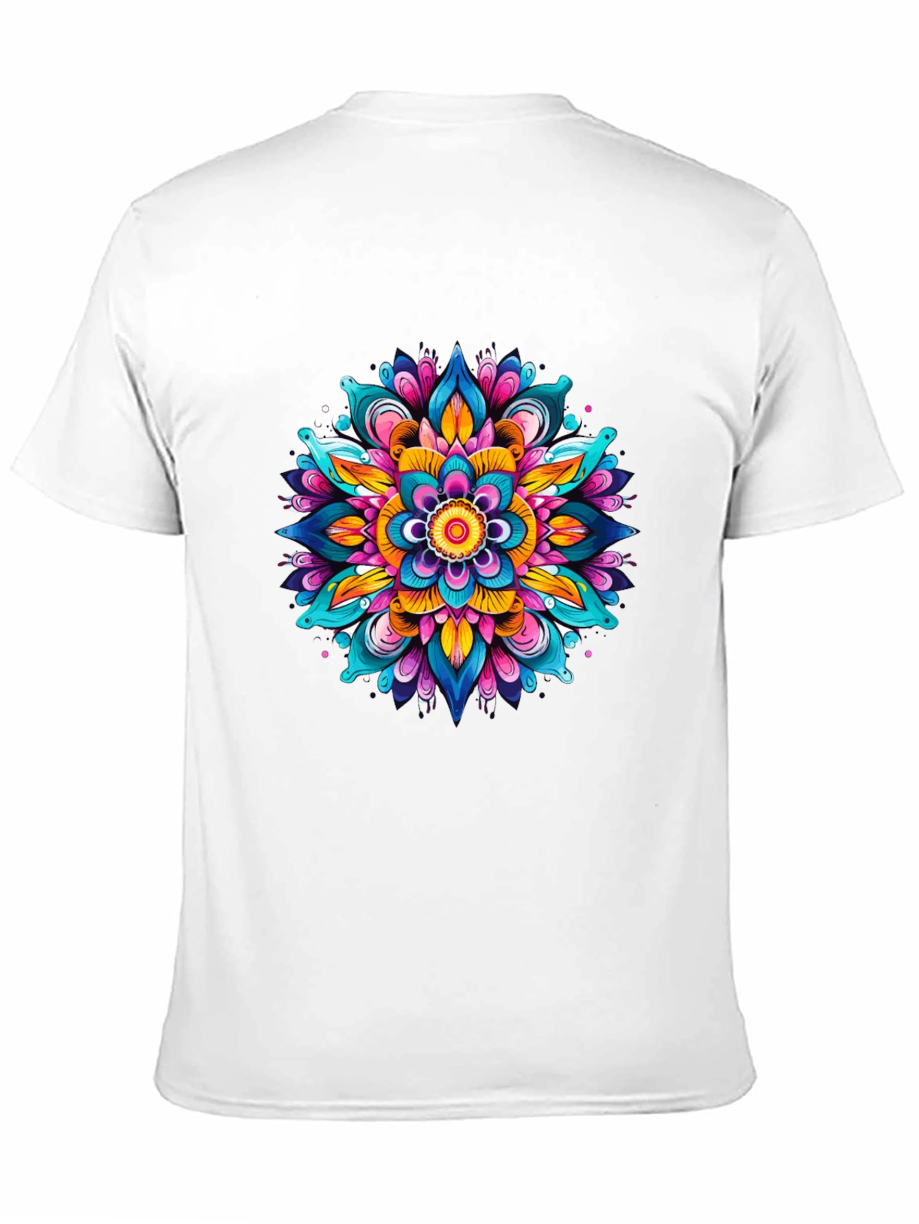 Vibrant Mandala Graphic Black T-Shirt