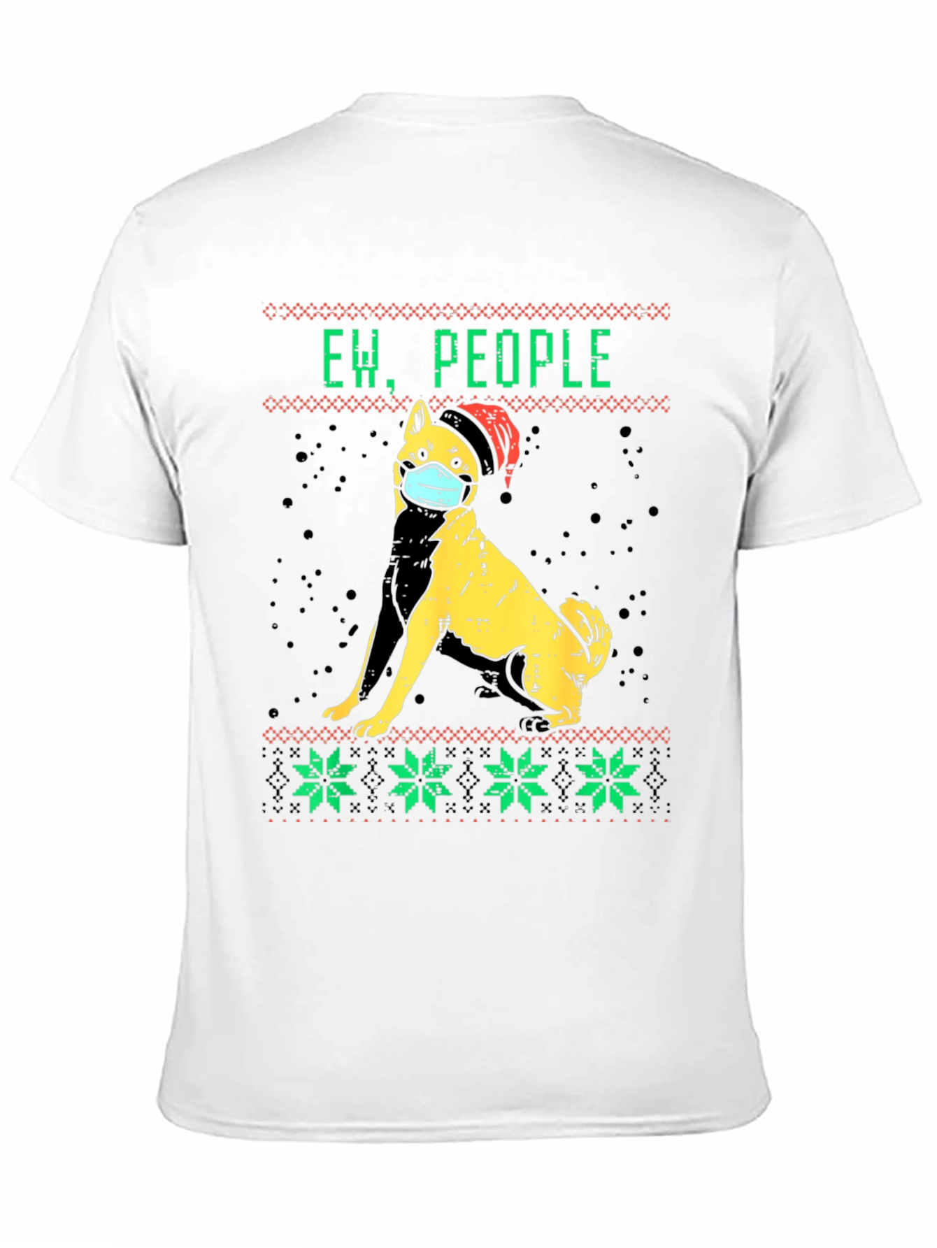 Ew People Dog Face Mask Christmas Graphic Tee