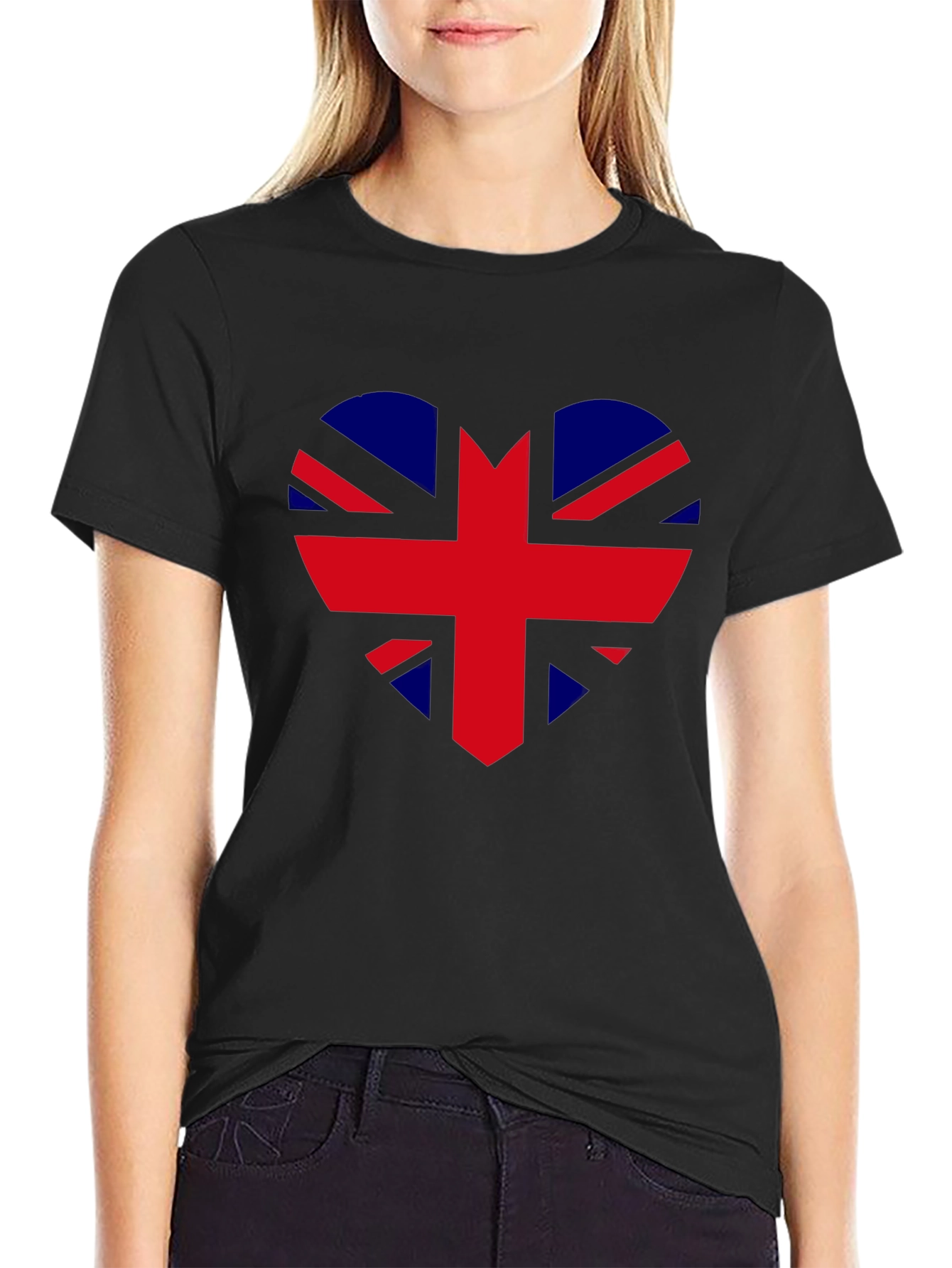 Union Jack Heart Graphic Tee - Black