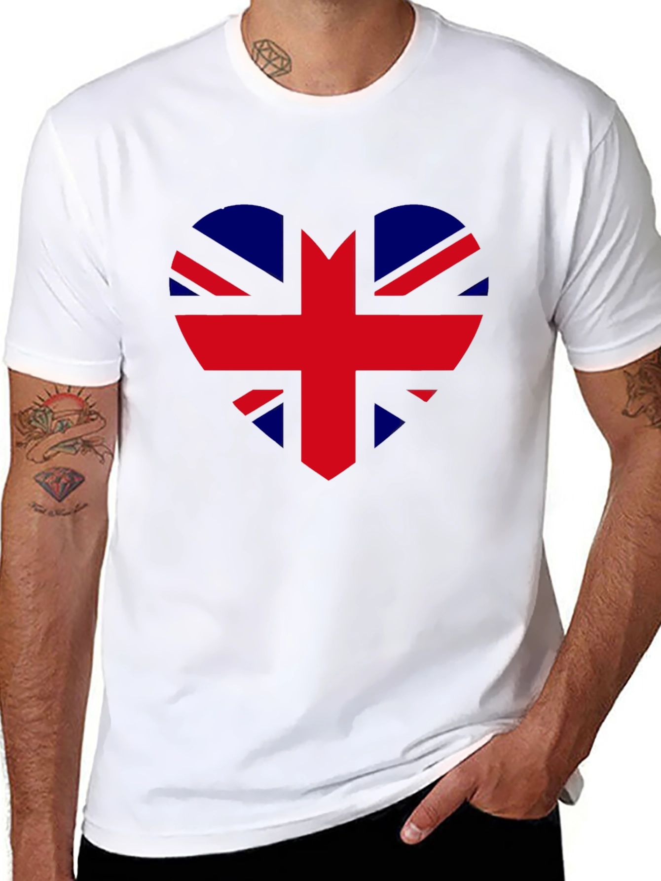 Union Jack Heart Graphic Tee - Black