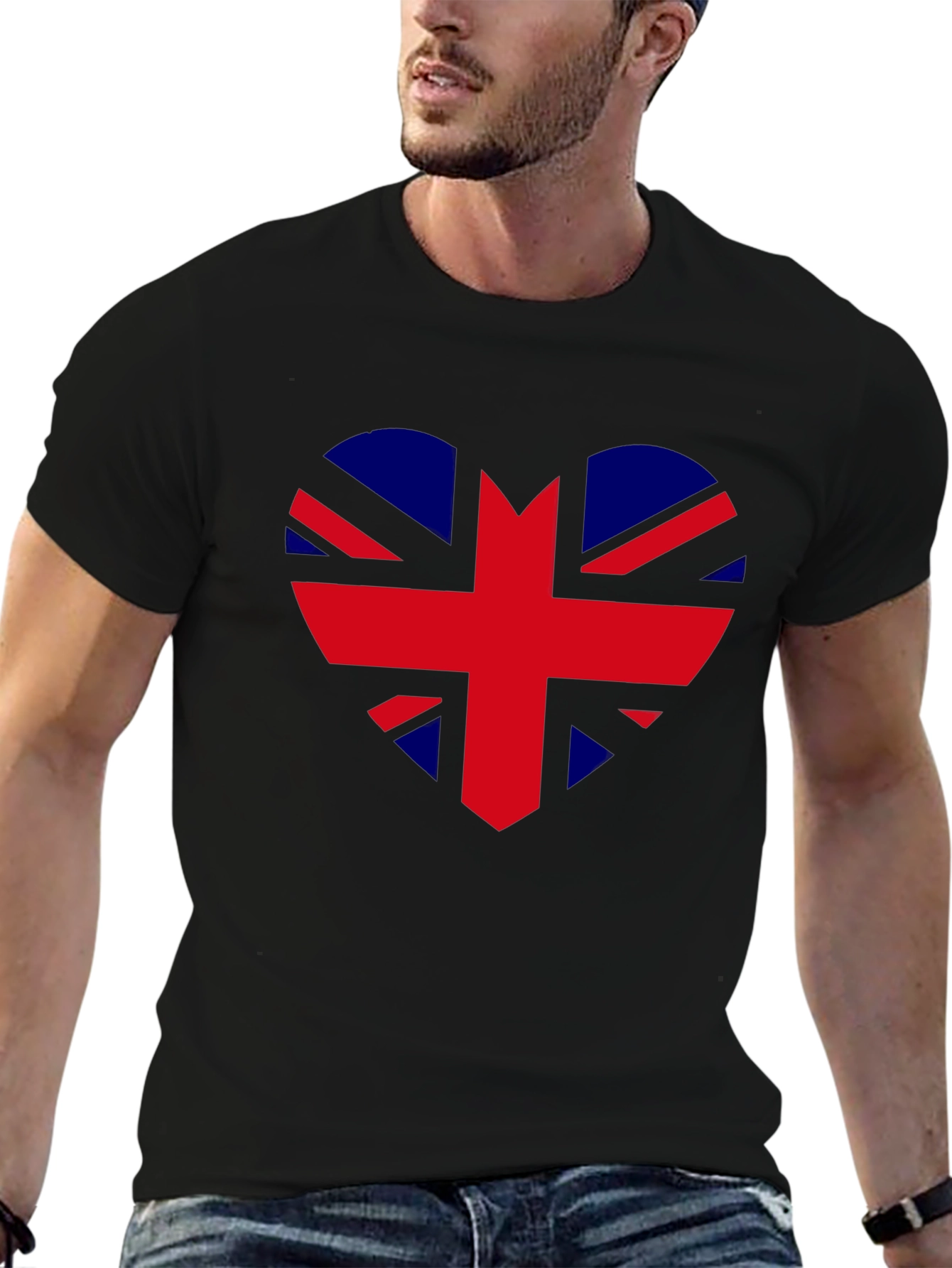 Union Jack Heart Graphic Tee - Black
