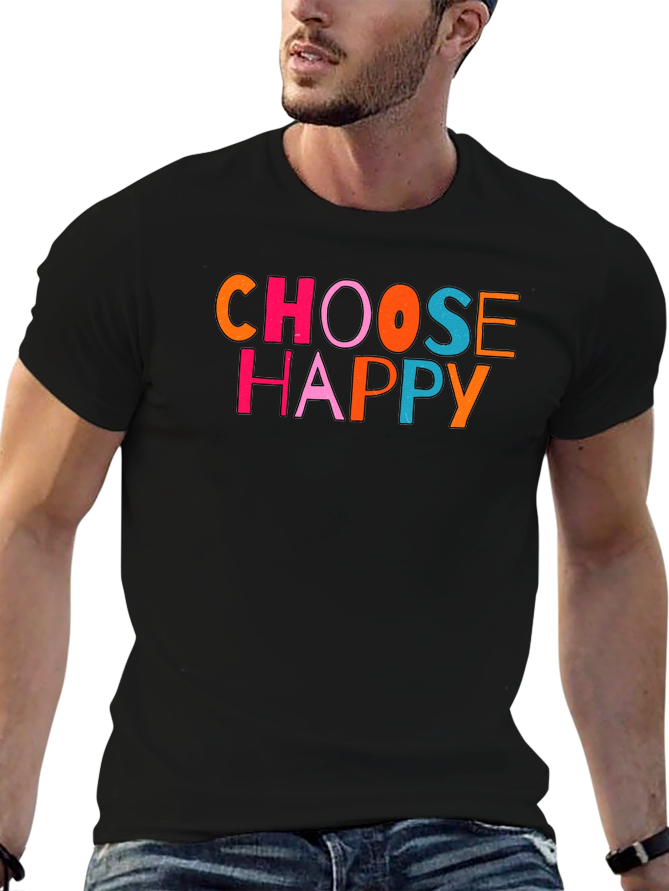 Choose Happy Graphic Tee - Black
