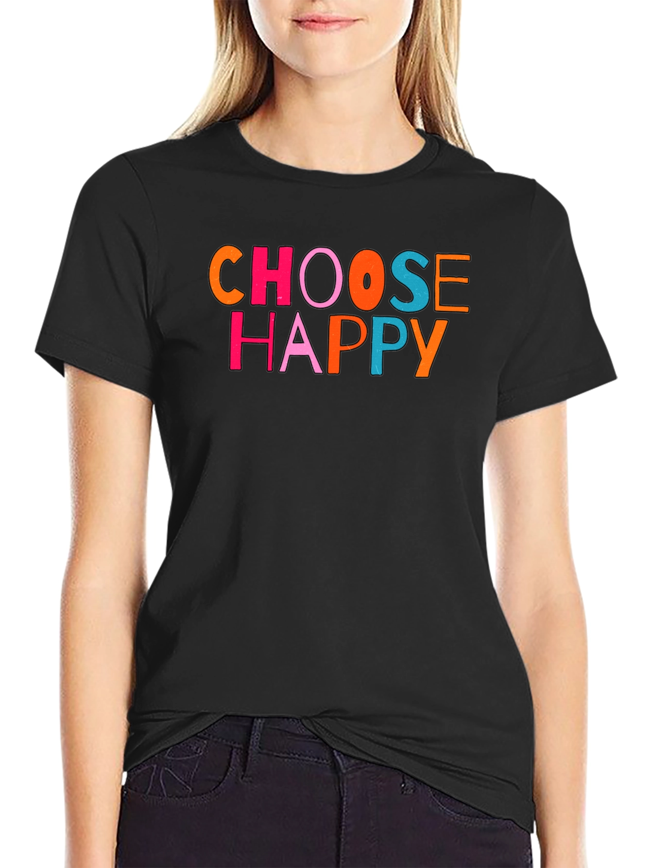 Choose Happy Graphic Tee - Black