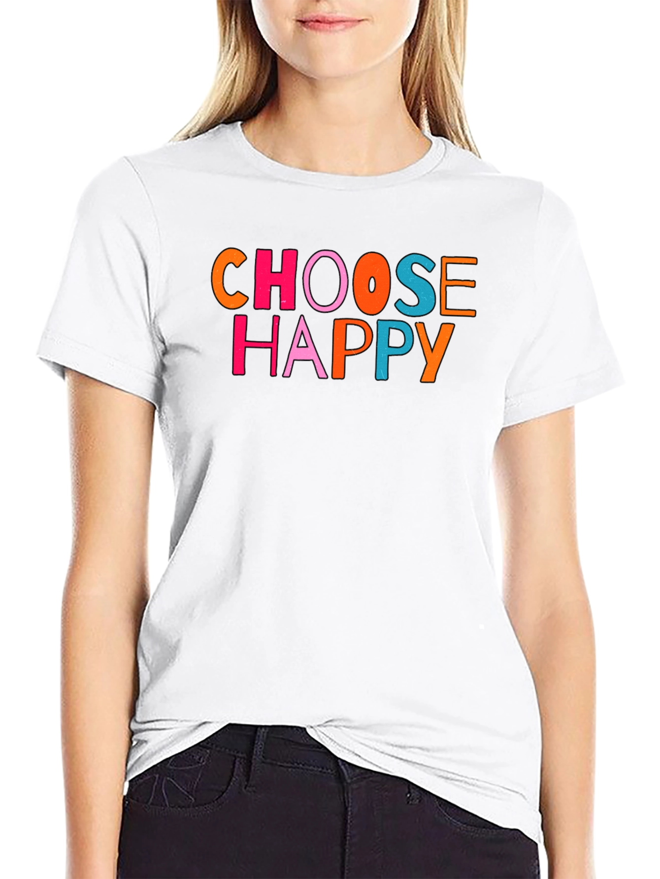 Choose Happy Graphic Tee - Black