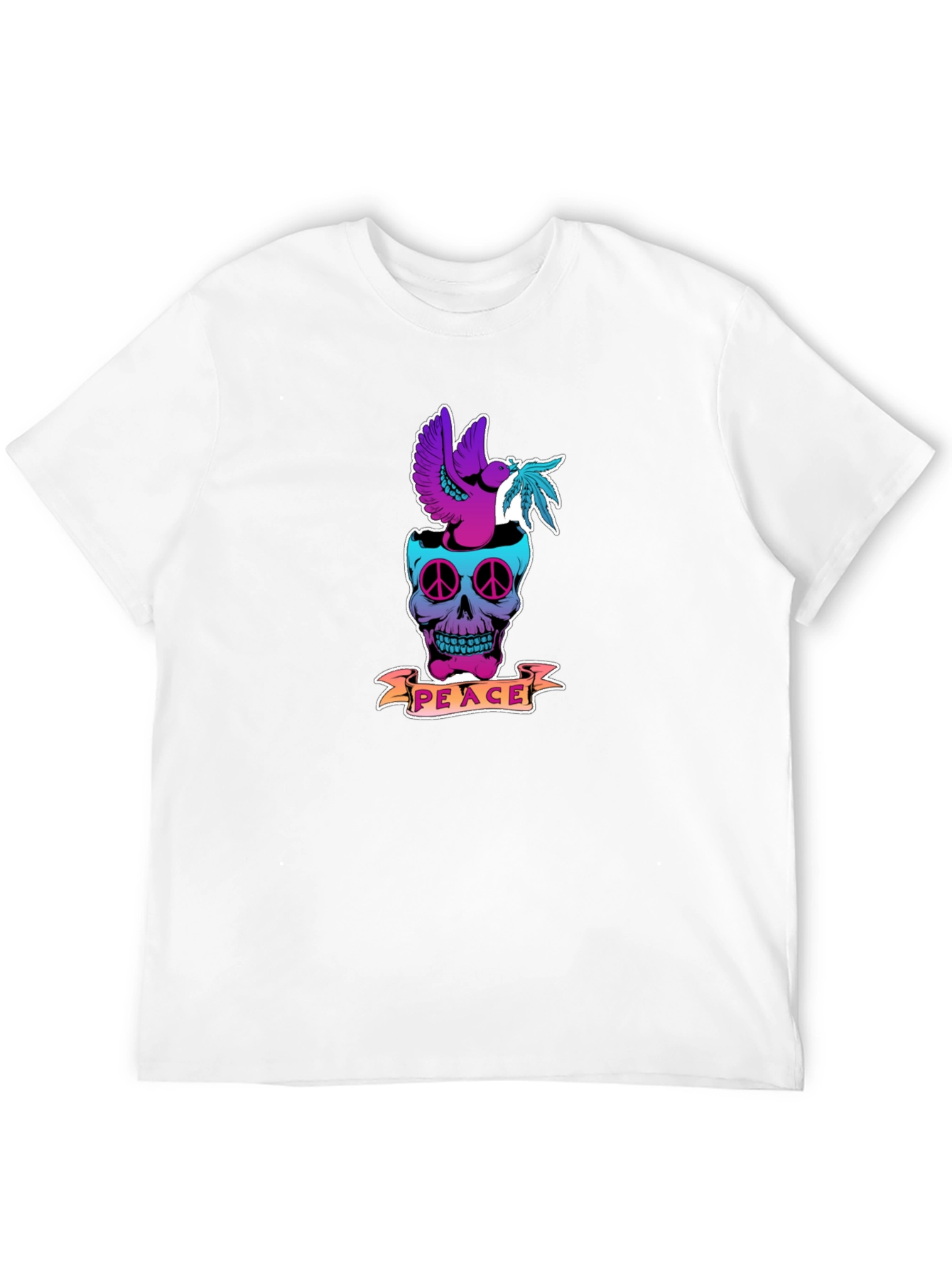 Peace Skull Graphic T-Shirt - Black