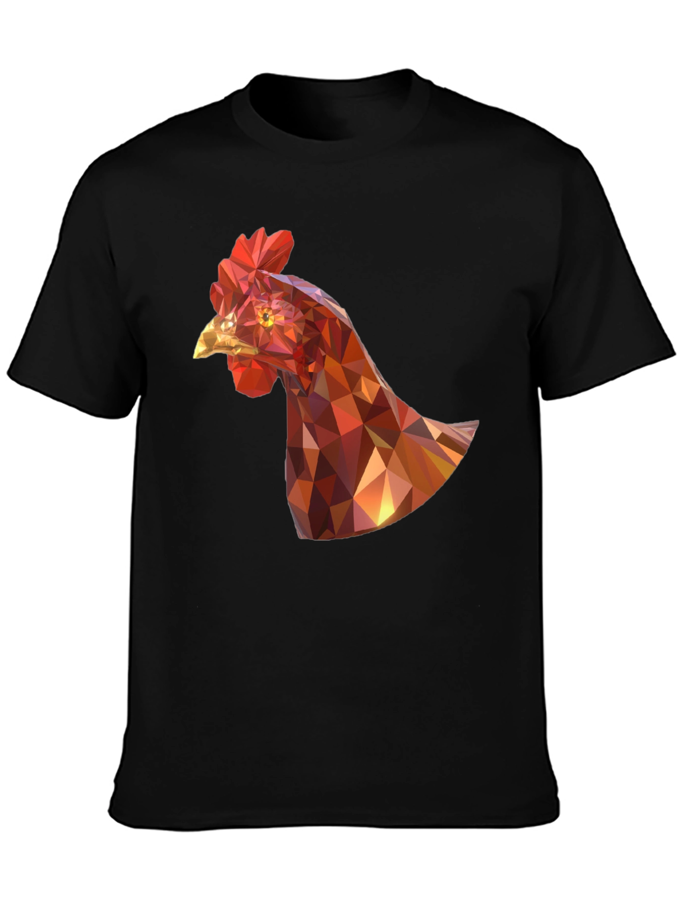 Geometric Chicken Graphic Tee - Unique Design