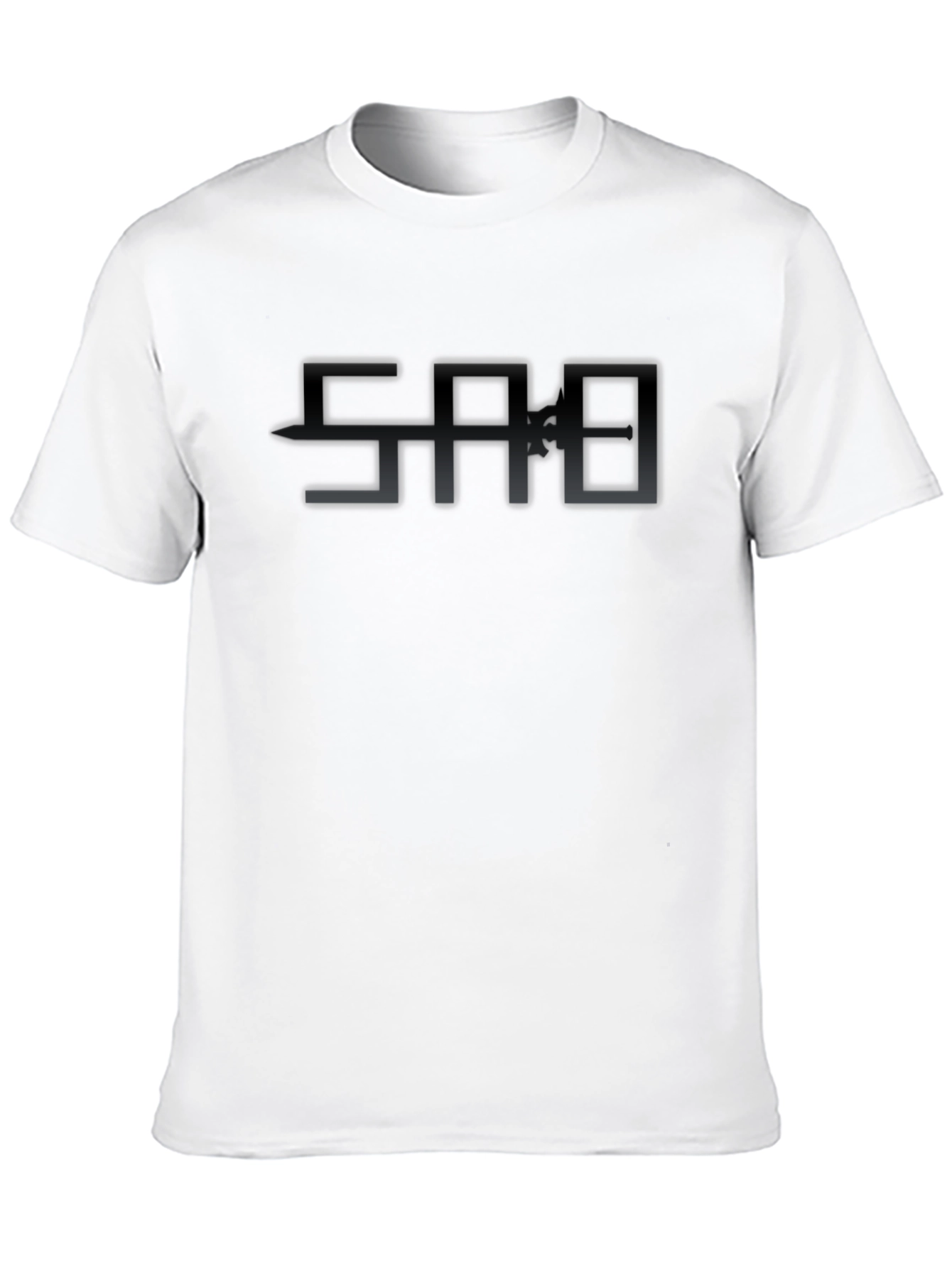 Mens Black Graphic Tee - Futuristic Design