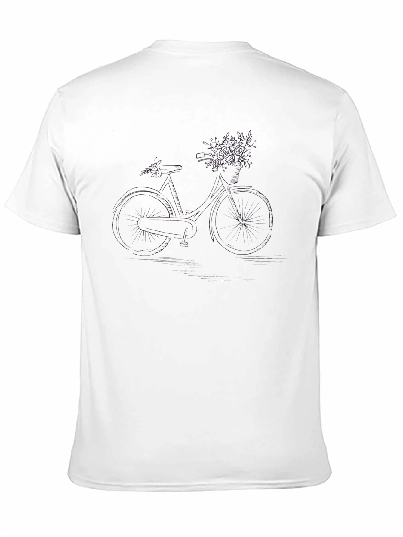 Black Bicycle & Flower T-Shirt