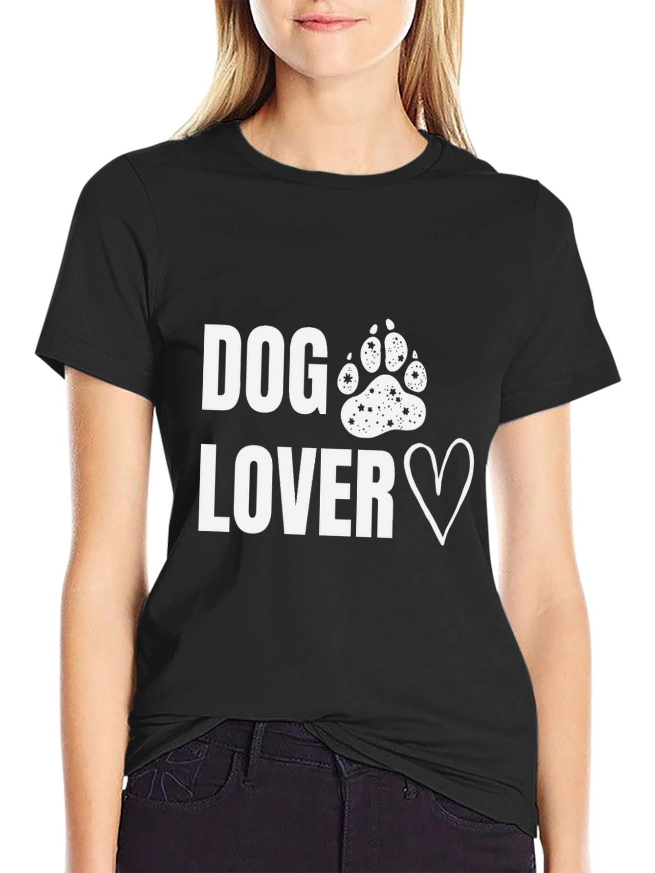 Dog Lover Paw Print Heart T-Shirt