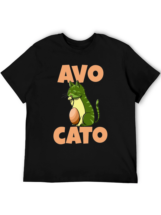 Avo Cato T-Shirt - Avocado Cat Pun Tee