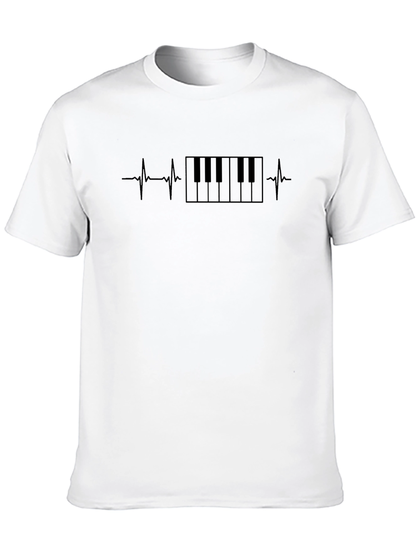 Piano Heartbeat Graphic Tee - Music Lover Shirt