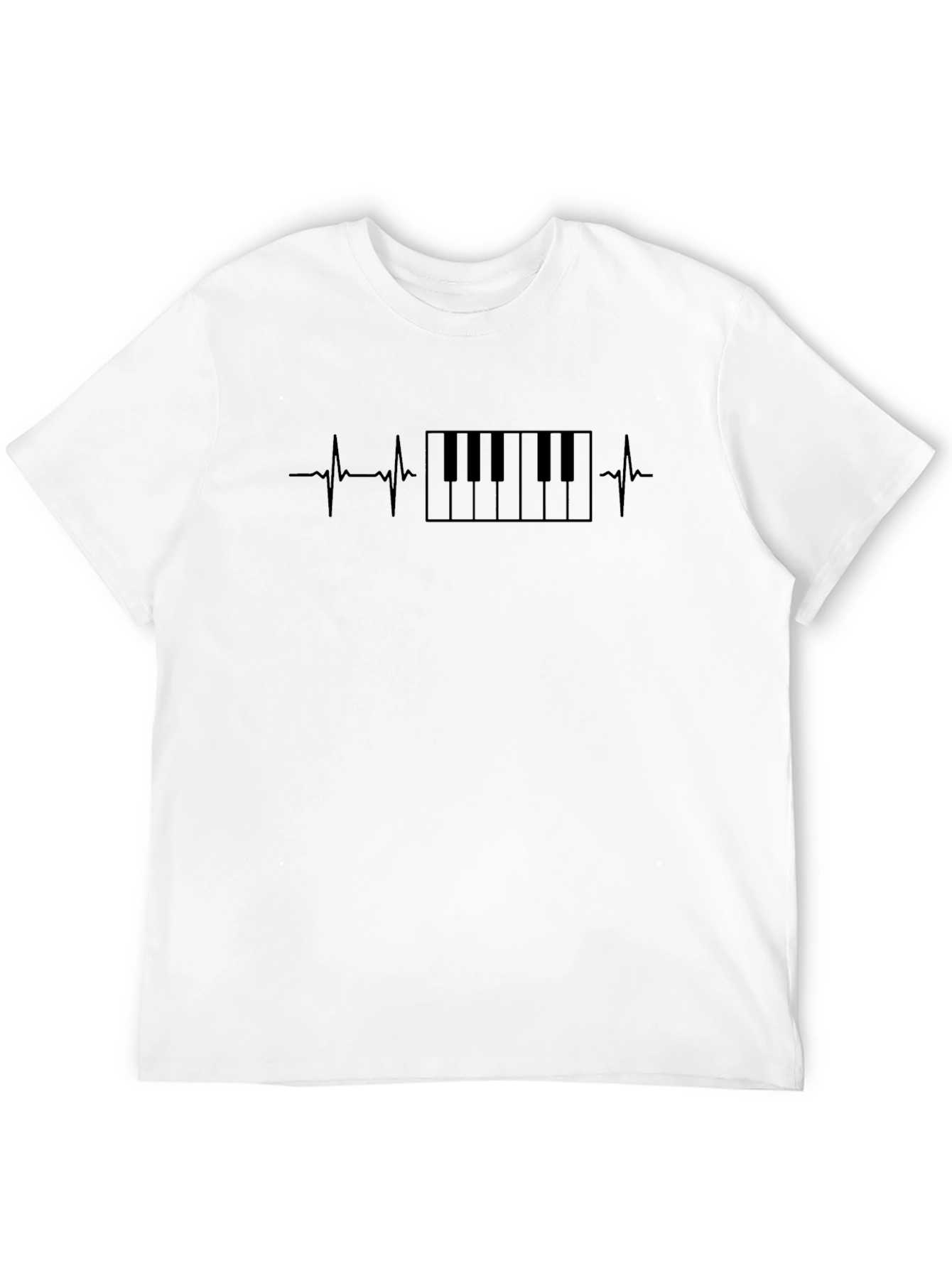 Piano Heartbeat Graphic Tee - Music Lover Shirt