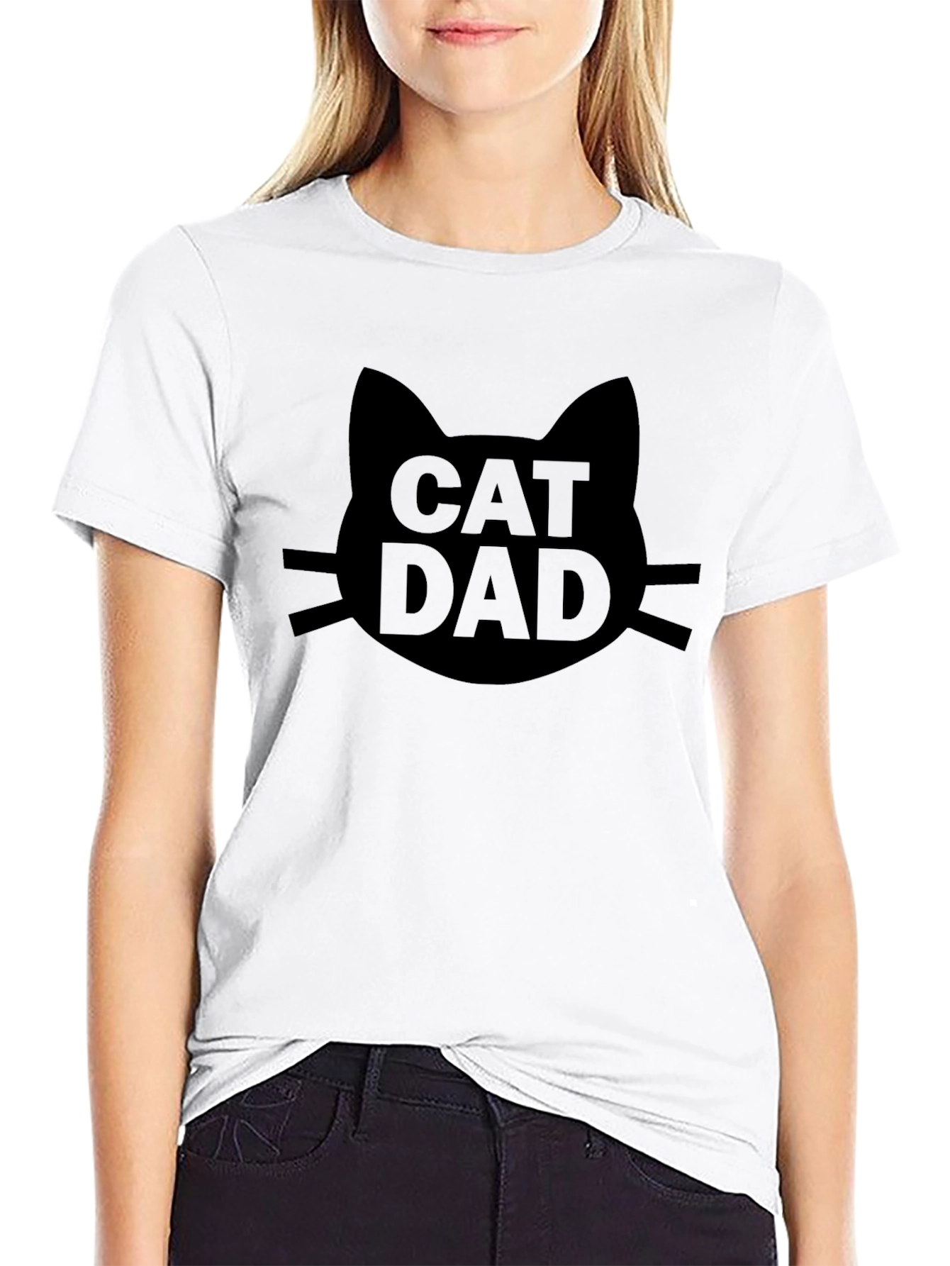 Cat Dad Graphic Tee - Black T-Shirt