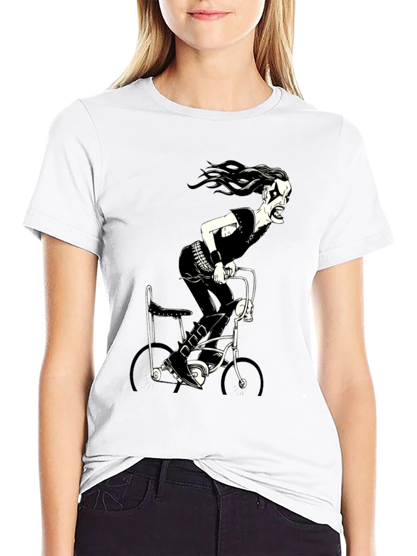Black Metal Bike Rider Graphic T-Shirt