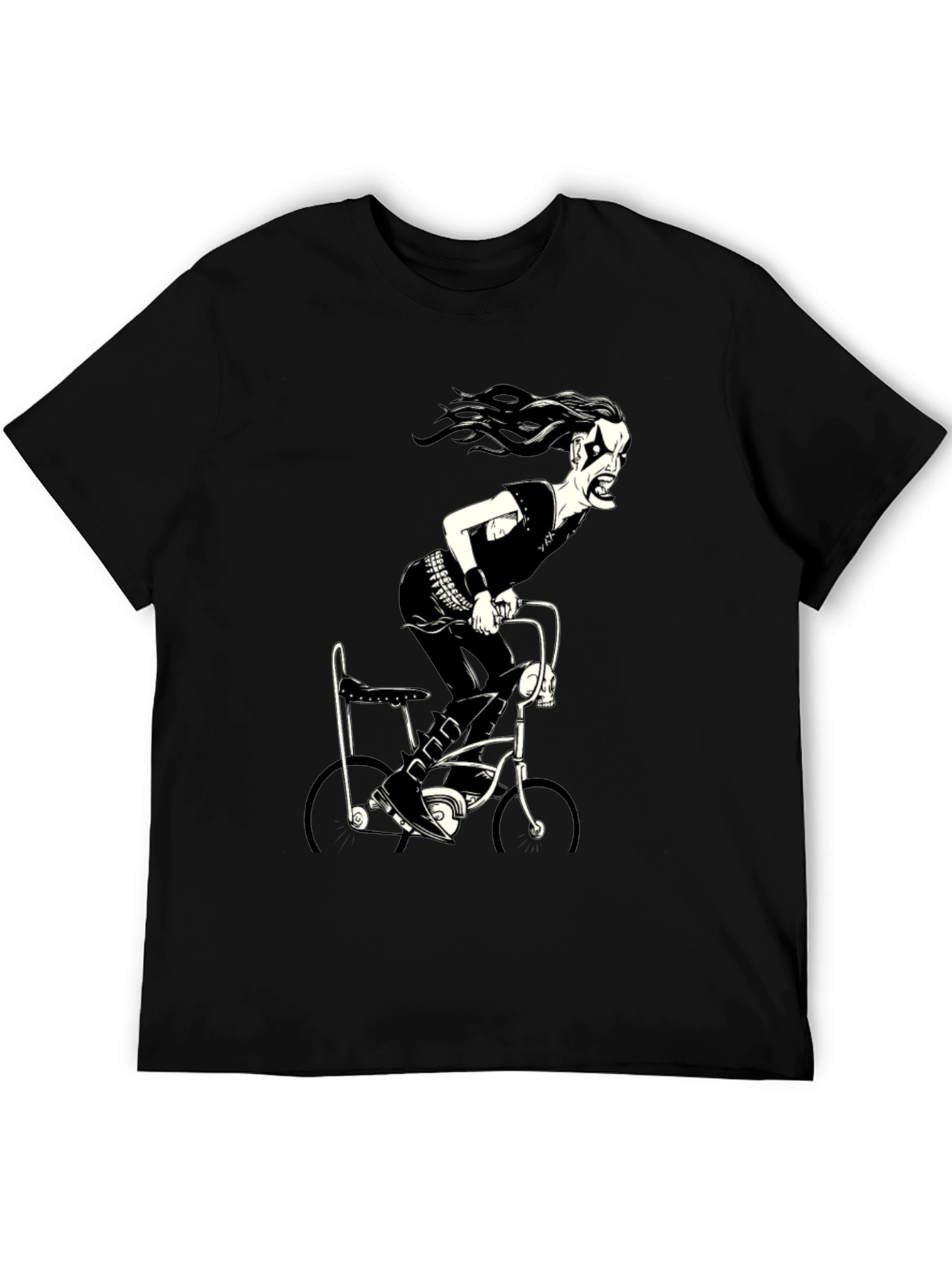 Black Metal Bike Rider Graphic T-Shirt