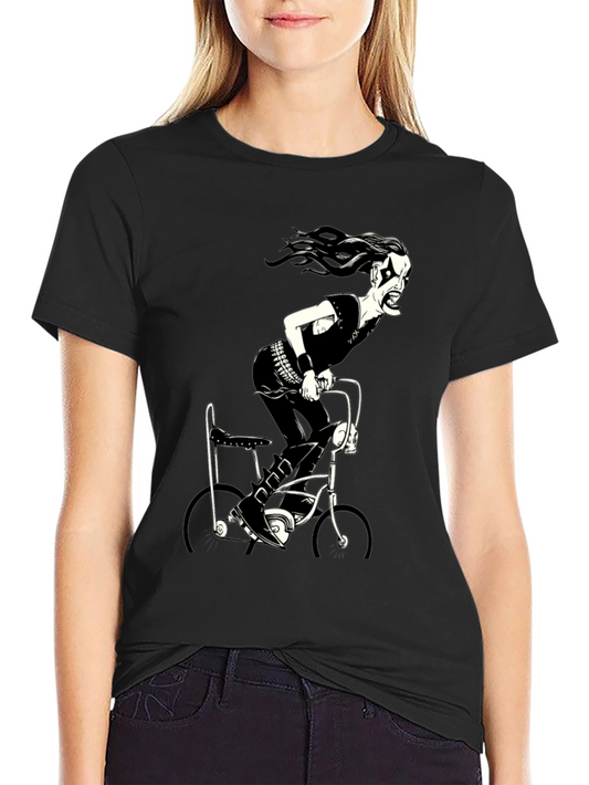 Black Metal Bike Rider Graphic T-Shirt