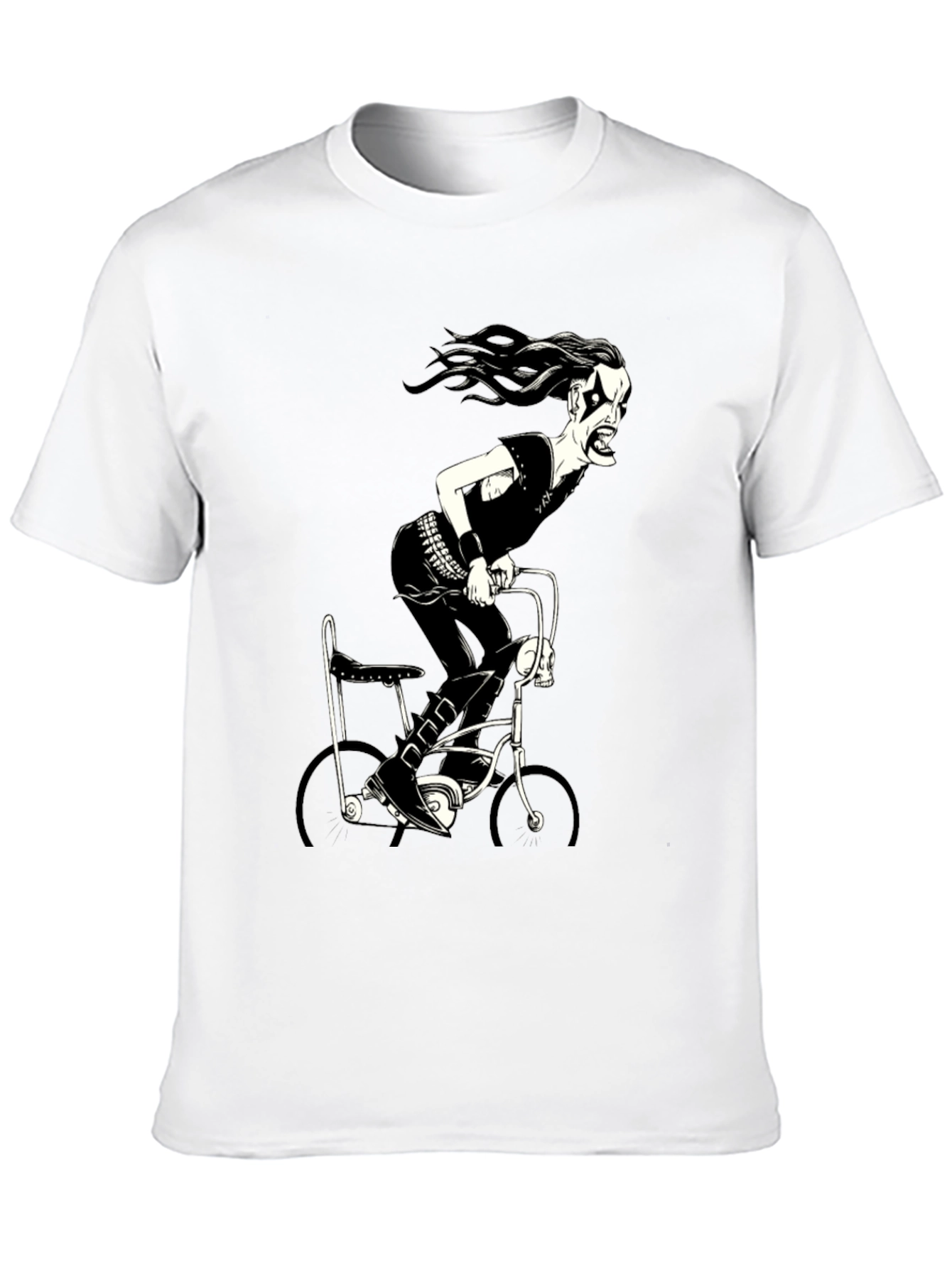 Black Metal Bike Rider Graphic T-Shirt